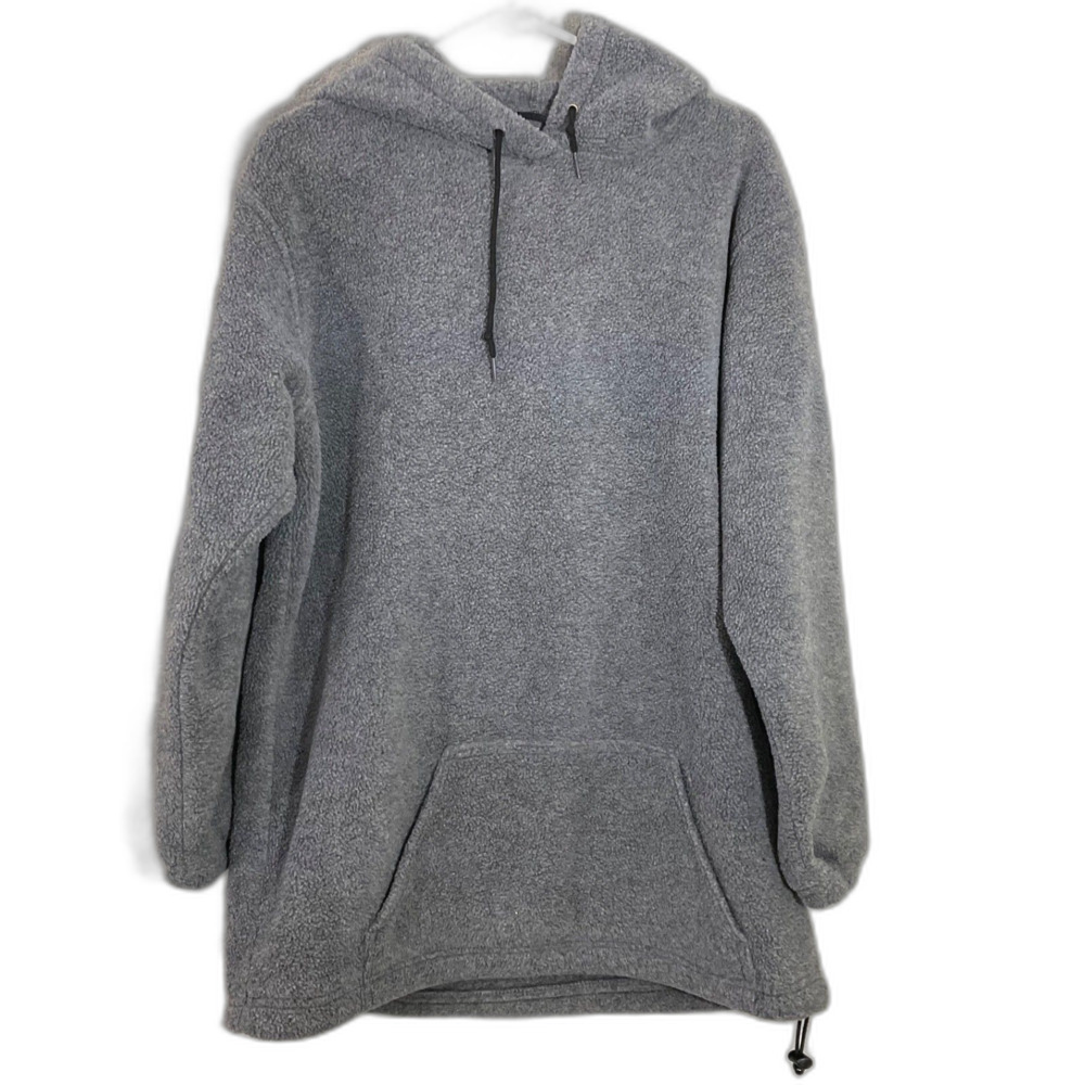 Land's End Polartec Fleece 1/4 Zip Jacket Hooded Women's Med Gray